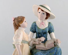 PAL, Spain, Large Sculpture in Glazed Ceramics, Mother with Daughter, 1980s
