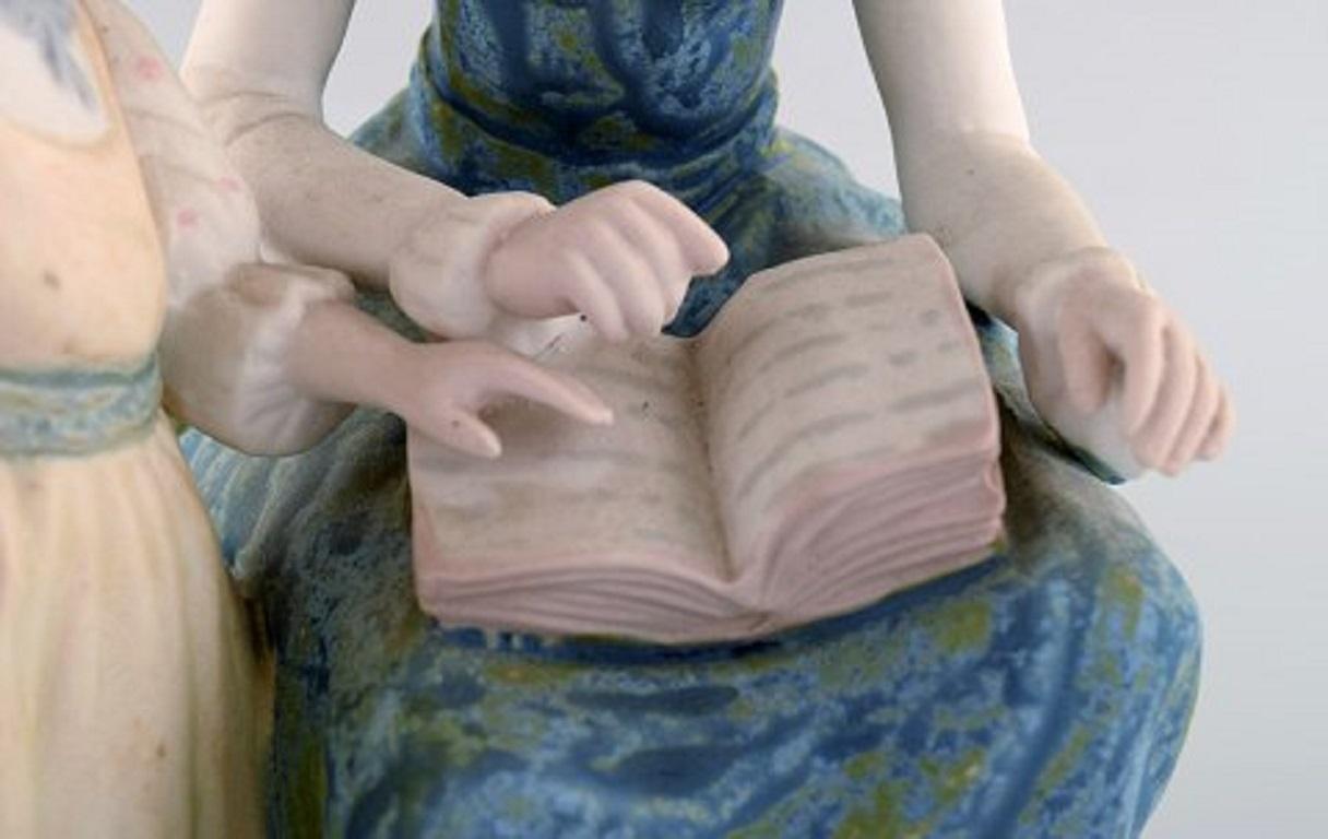 PAL, Espagne, grande sculpture en céramique émaillée, mère avec fille, années 1980 en vente 2