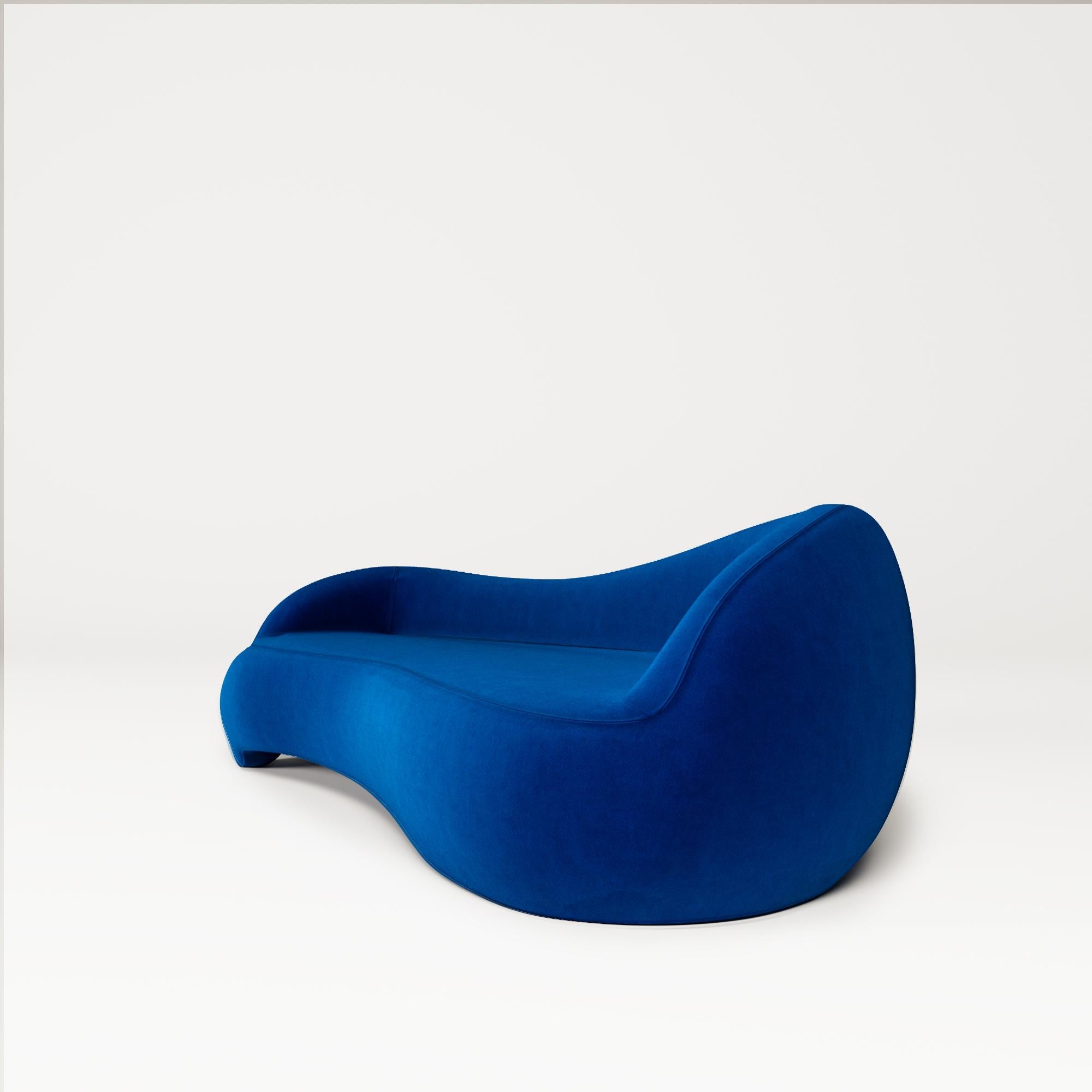 Hand-Crafted Pal-Up Sofa 280, Organic Modern, Flexib Velvet, by Mehmet Orel for Studio Kirkit For Sale