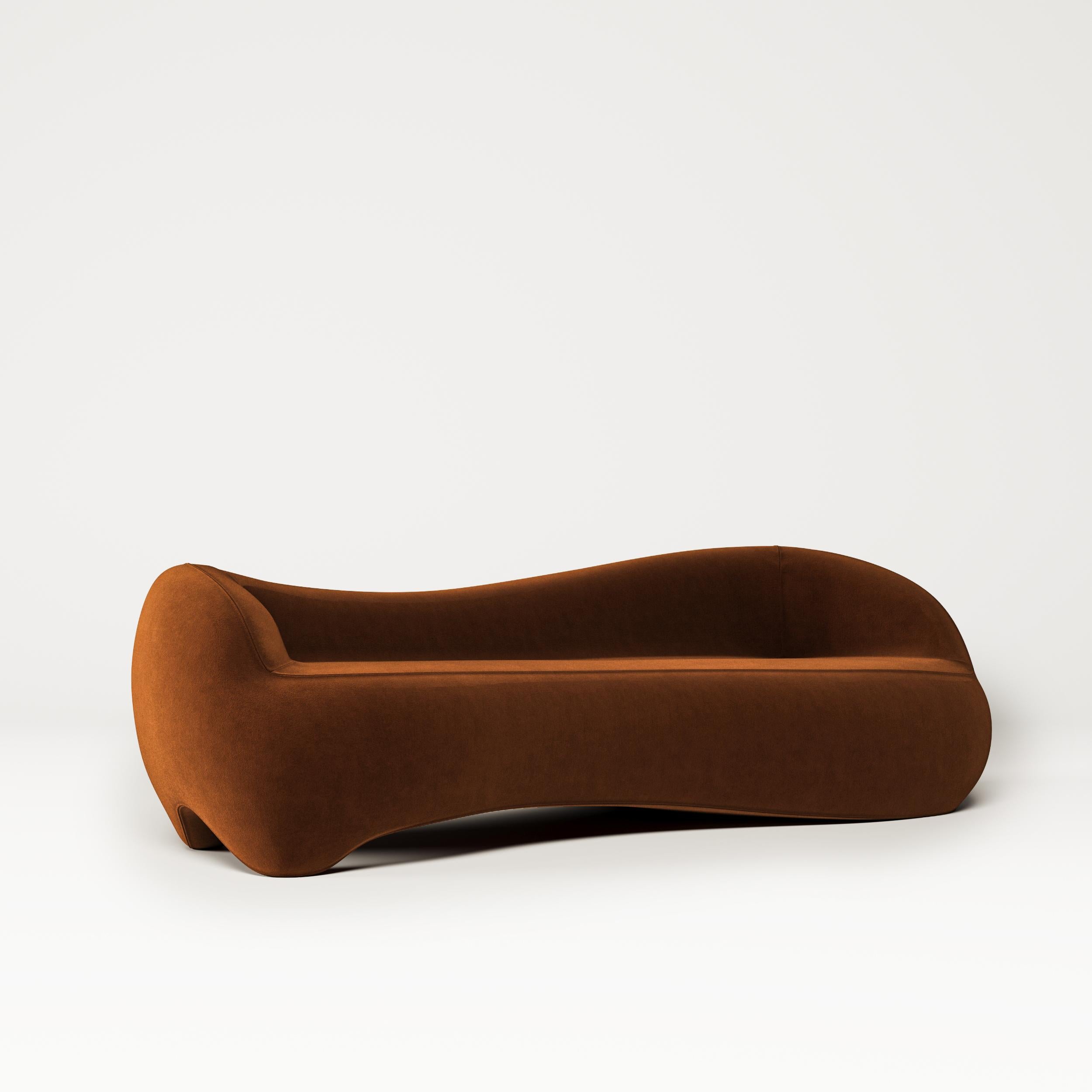 Pal-Up Sofa 280, Organic Modern, Flexib Velvet, by Mehmet Orel for Studio Kirkit In New Condition For Sale In IZMIR, TR