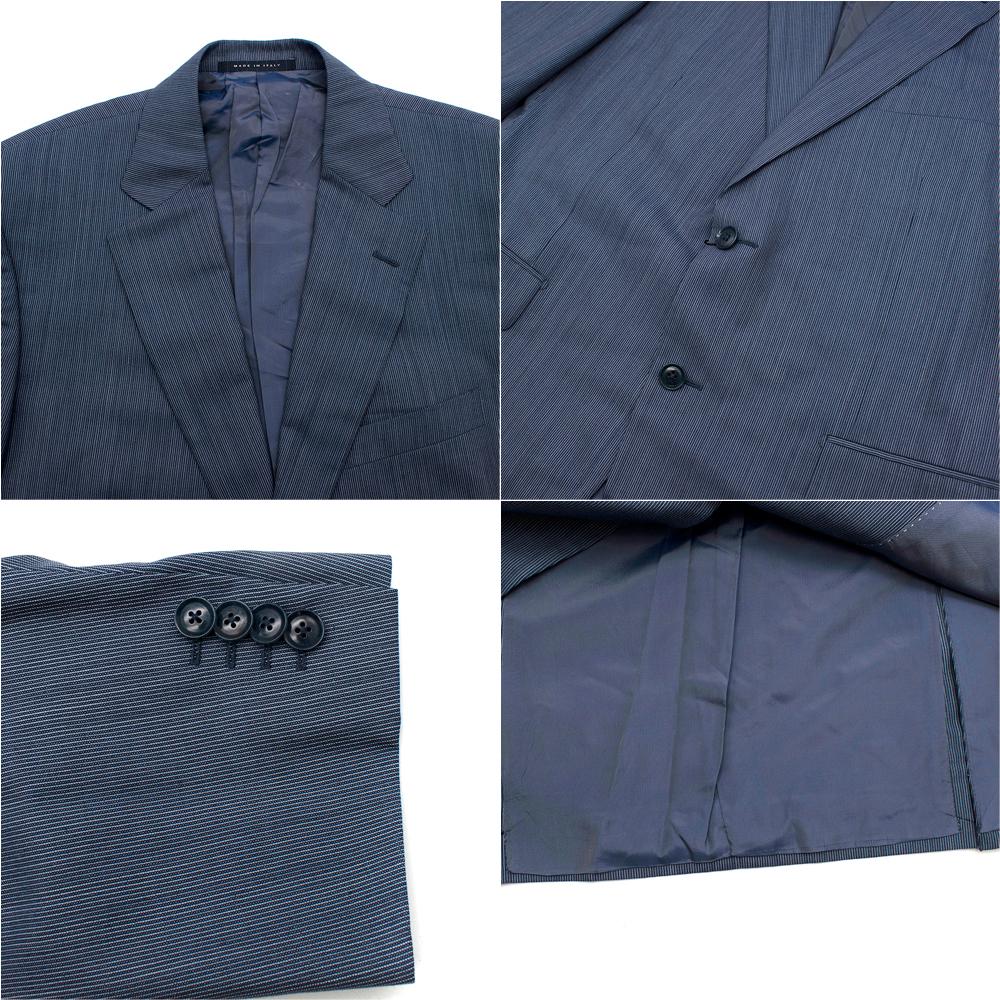 Pal Zileri Blue Pinstripe Single Breasted Suit - Size 54 IT/FR In New Condition For Sale In London, GB