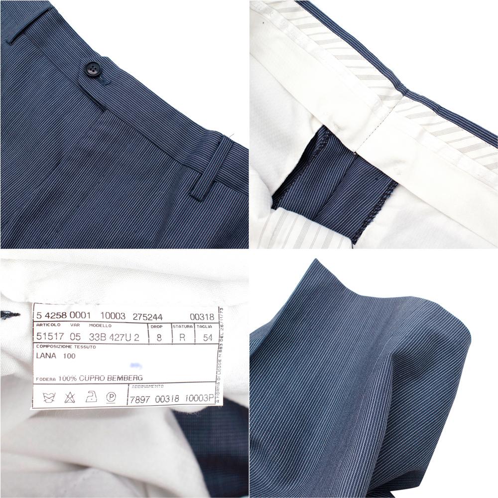 Pal Zileri Blue Pinstripe Single Breasted Suit - Size 54 IT/FR For Sale 1