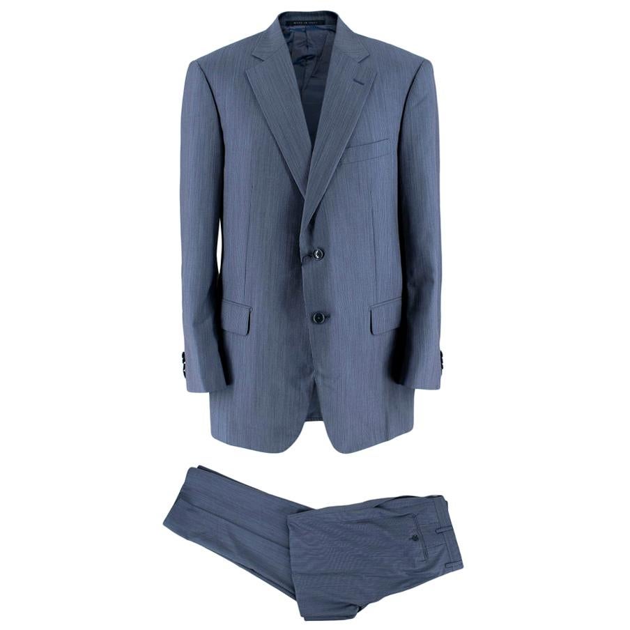 Pal Zileri Blue Pinstripe Single Breasted Suit - Size 54 IT/FR For Sale