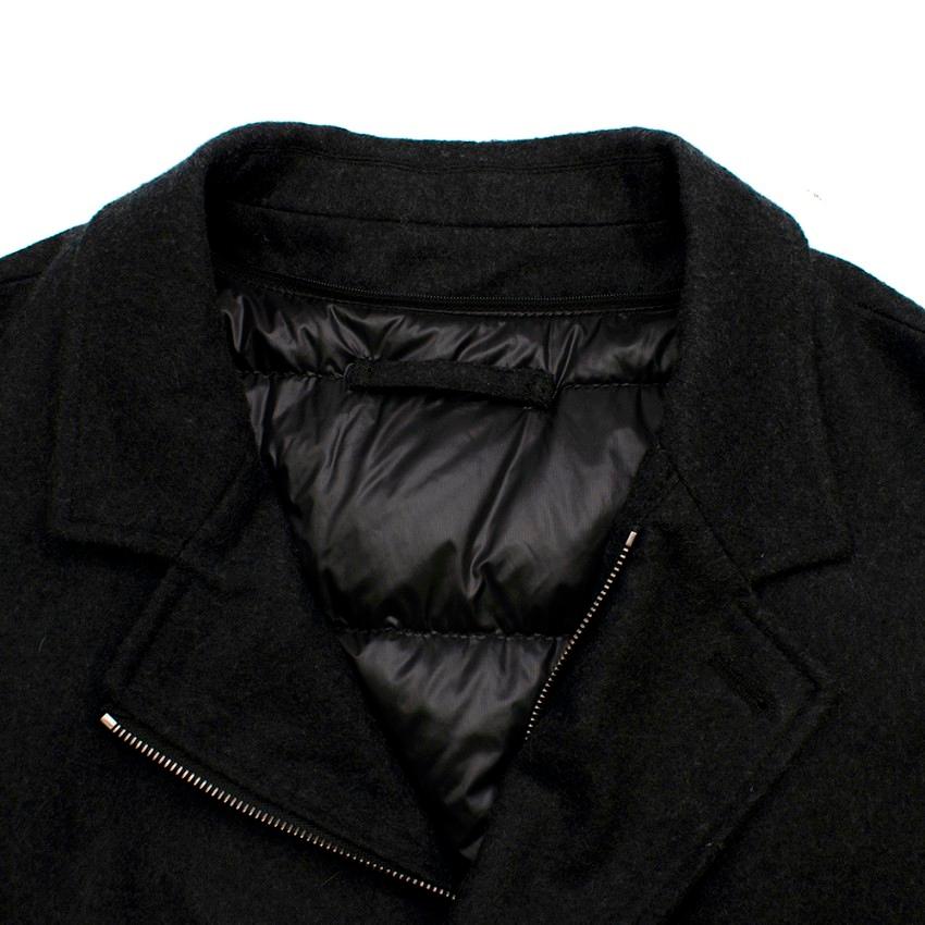 Black Pal Zileri Puffer Lined Wool & Cashmere Jacket - Size XXL For Sale