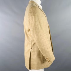 PAL ZILERI Size 38 Regular Beige Grey Brown Window Pane Sport Coat