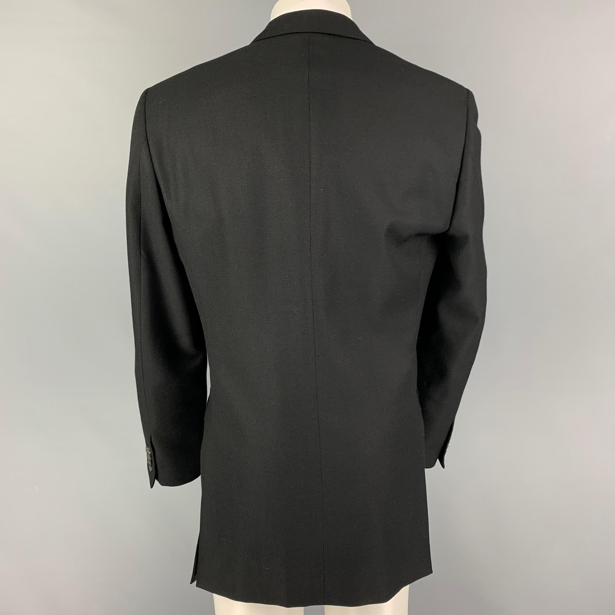 PAL ZILERI Size 40 Black Textured Wool Sport Coat In Good Condition In San Francisco, CA