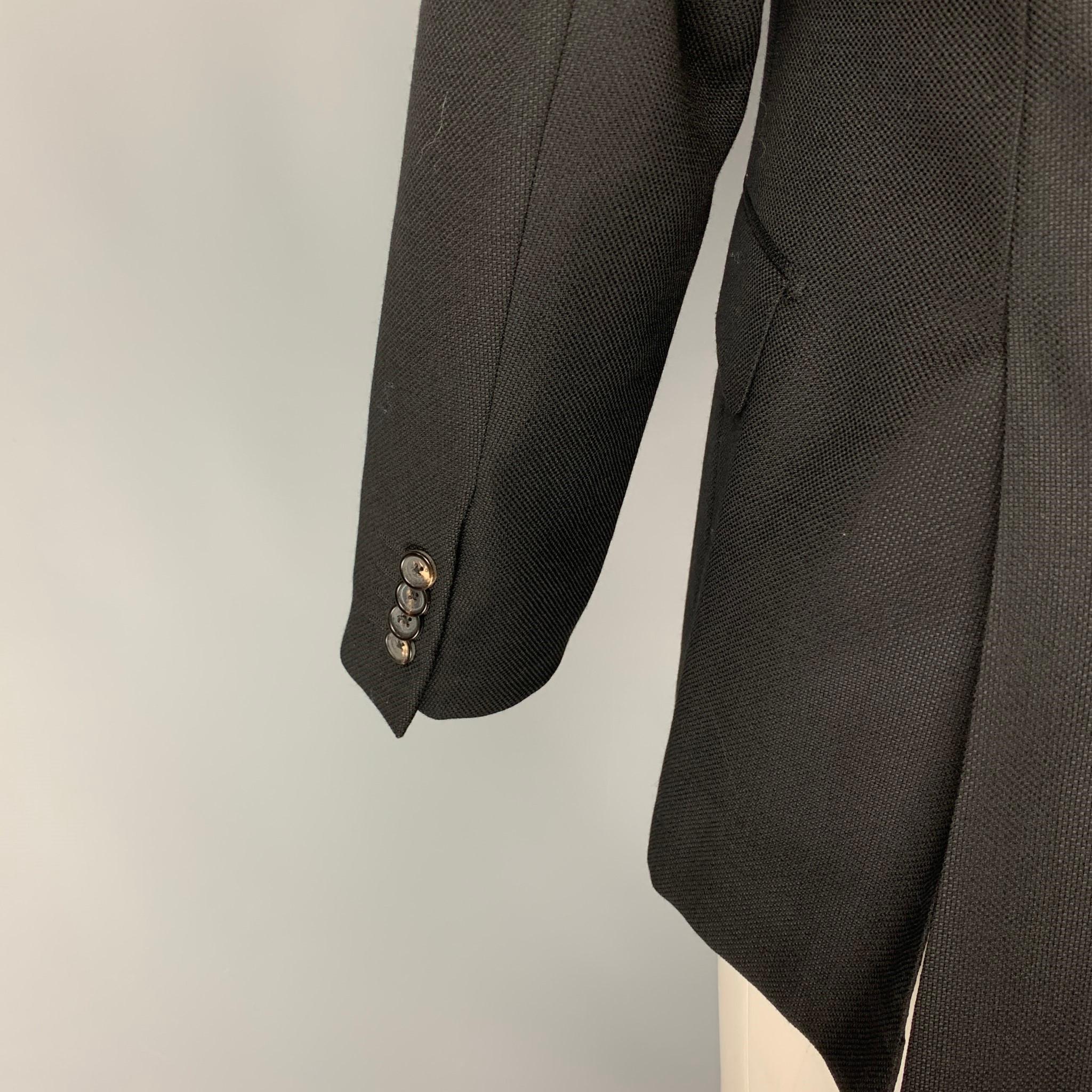 Men's PAL ZILERI Size 40 Black Textured Wool Sport Coat
