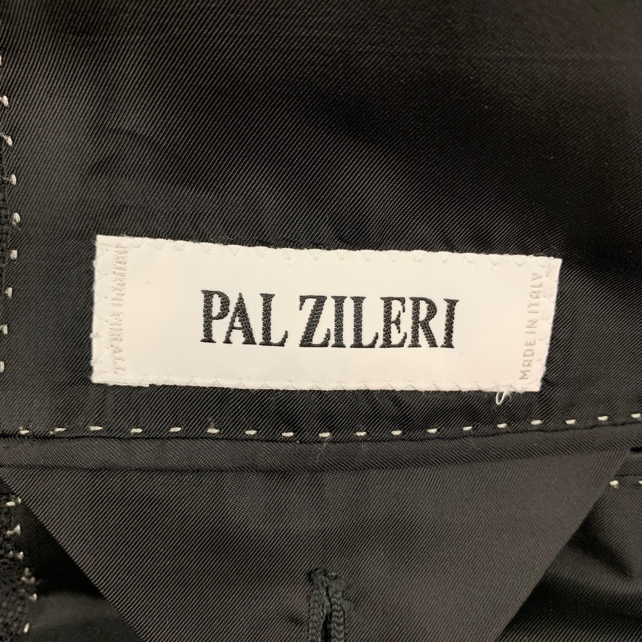 PAL ZILERI Size 40 Black Textured Wool Sport Coat 2