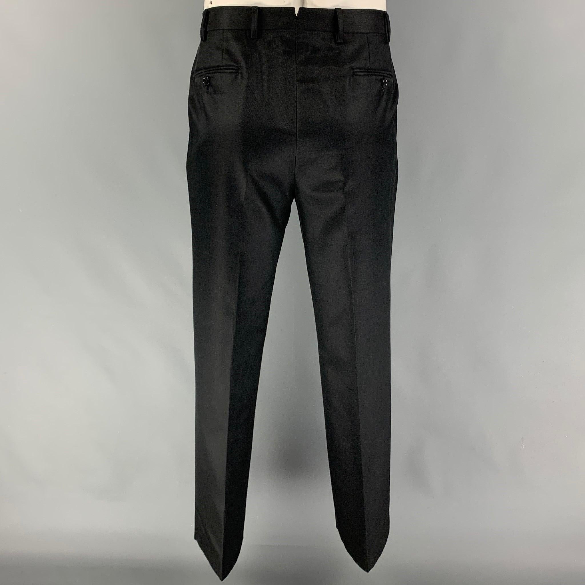 PAL ZILERI Size 40 Black Wool Silk Peak Lapel Suit For Sale 2