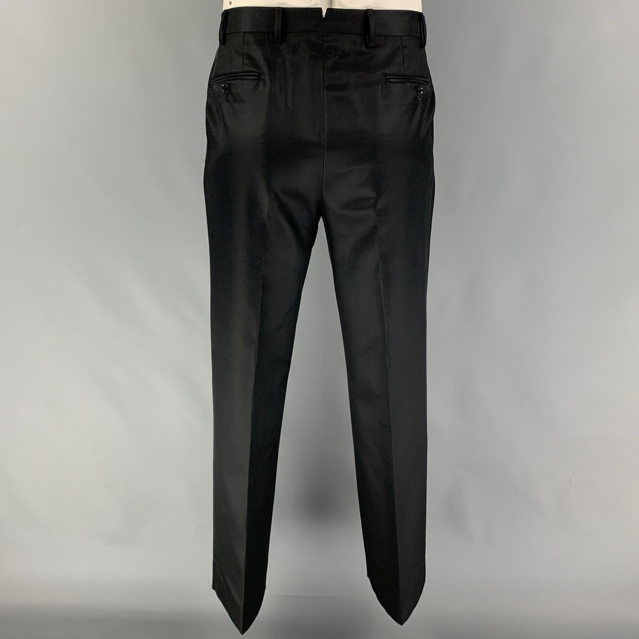 PAL ZILERI Size 40 Black Wool Silk Peak Lapel Suit 2