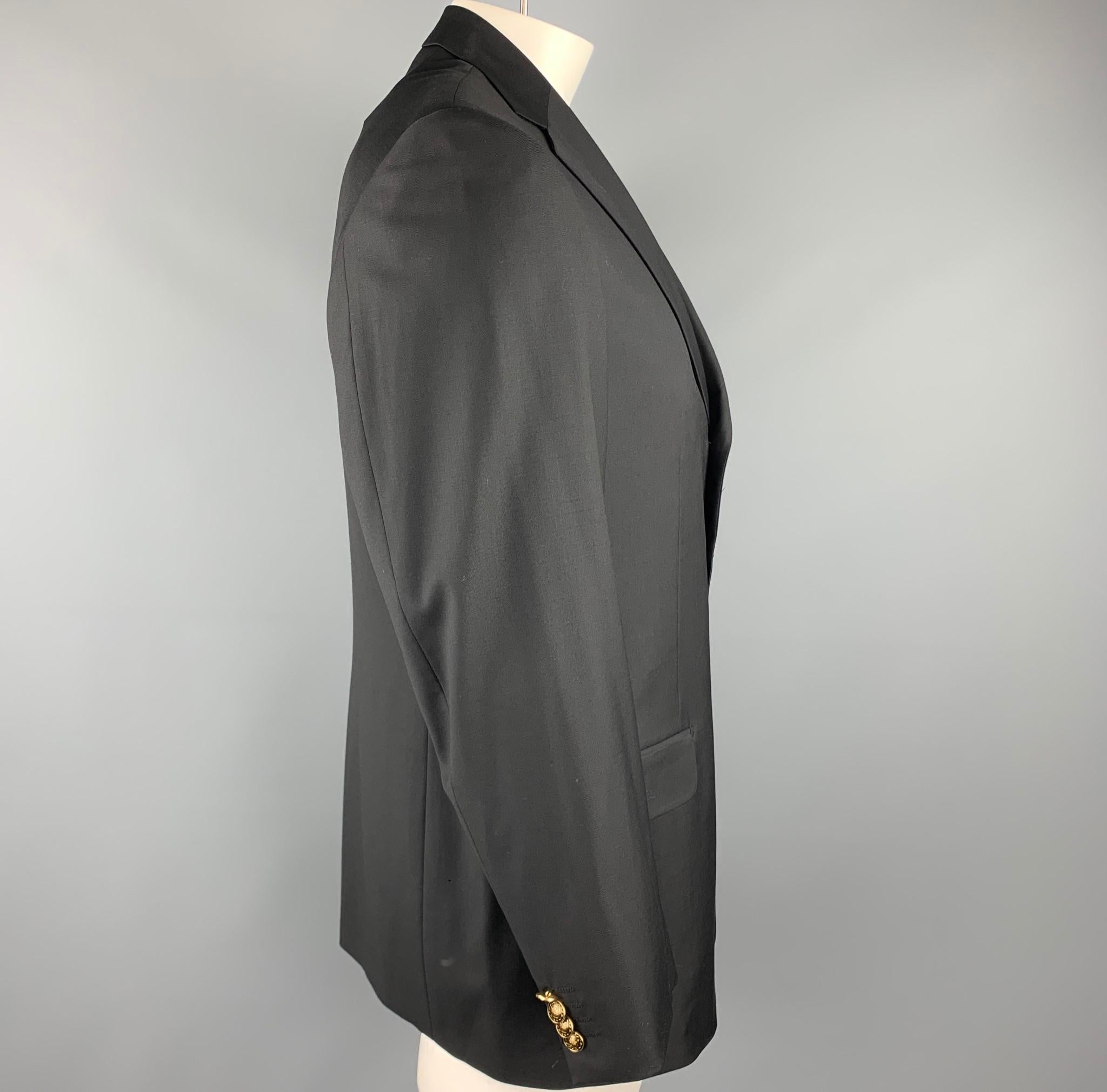Men's PAL ZILERI Size 40 Regular Black Wool Notch Lapel Sport Coat 