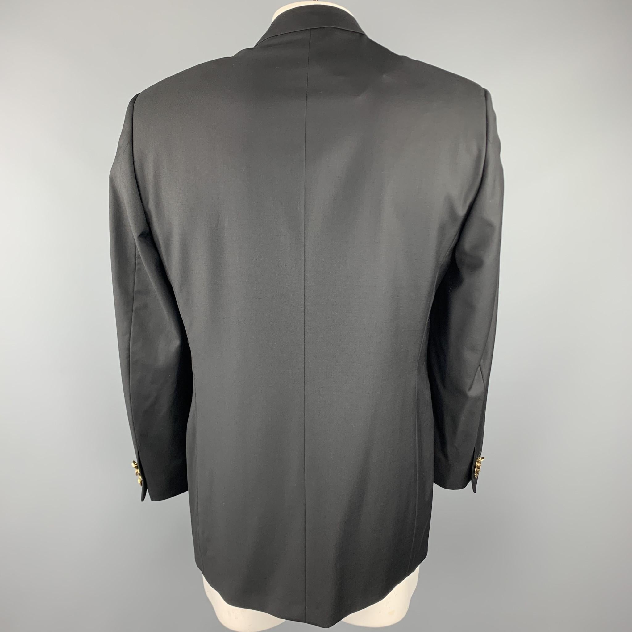 PAL ZILERI Size 40 Regular Black Wool Notch Lapel Sport Coat  1