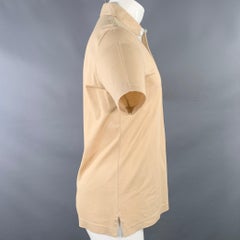 PAL ZILERI Size M Beige White Blue Contrast Trim Short Sleeve Polo