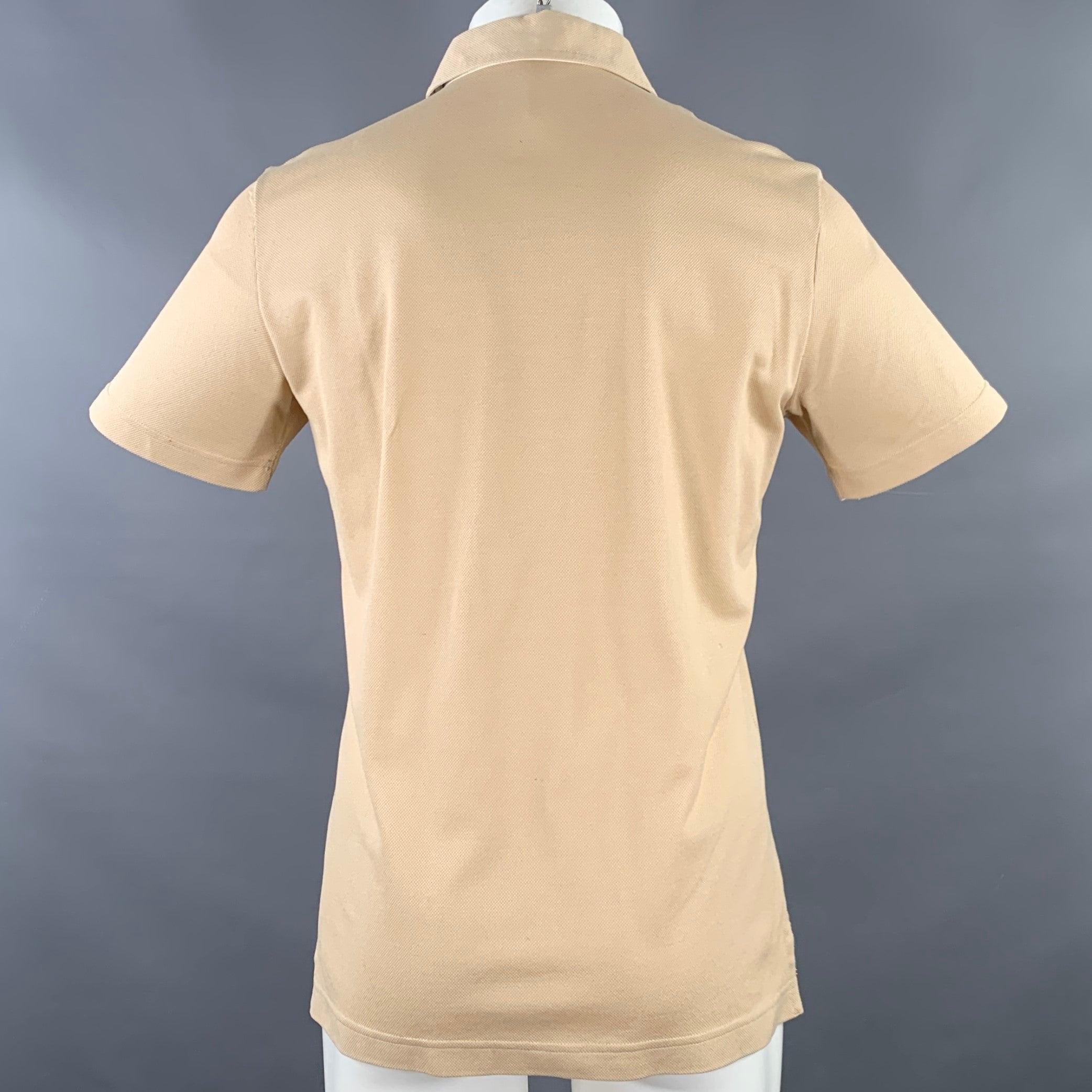 PAL ZILERI Größe M Beige Weiß Blau Kontrastbesatz Kurzarm-Polo mit Kontrastbesatz im Zustand „Hervorragend“ im Angebot in San Francisco, CA