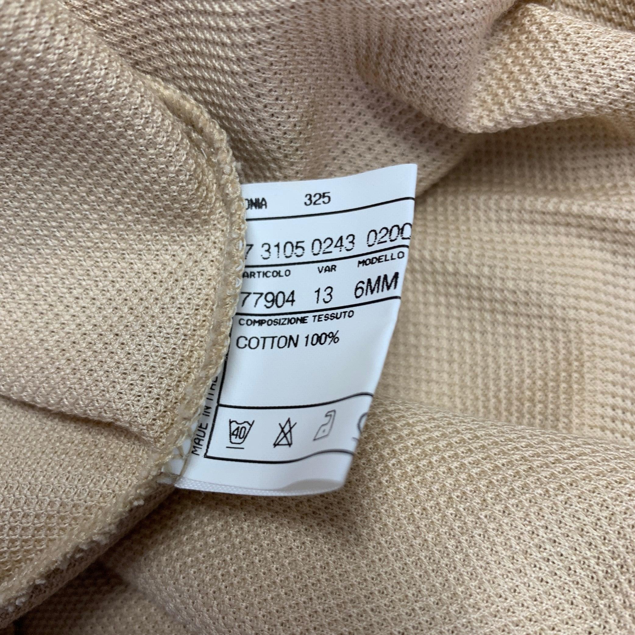 PAL ZILERI Größe M Beige Weiß Blau Kontrastbesatz Kurzarm-Polo mit Kontrastbesatz im Angebot 1