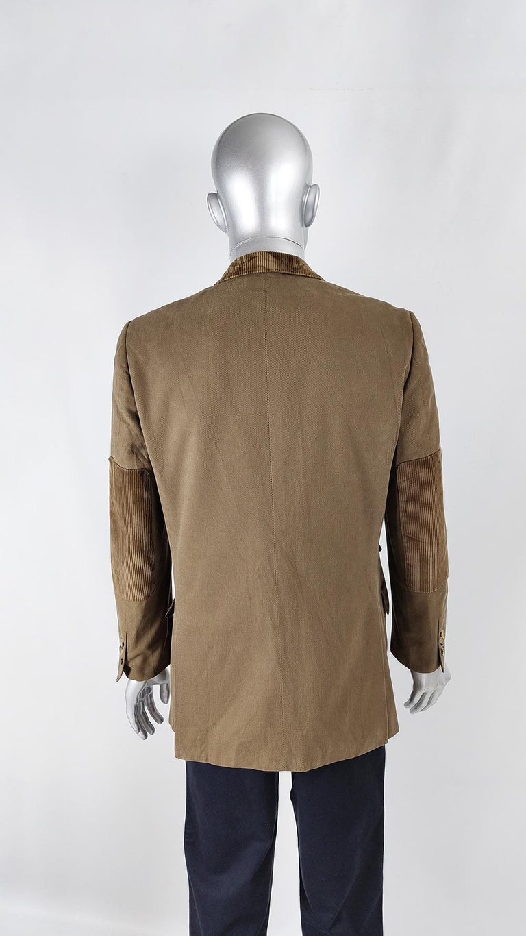 Pal Zileri Vintage Mens Brown Cotton & Corduroy Blazer Jacket Sport Coat For Sale 2