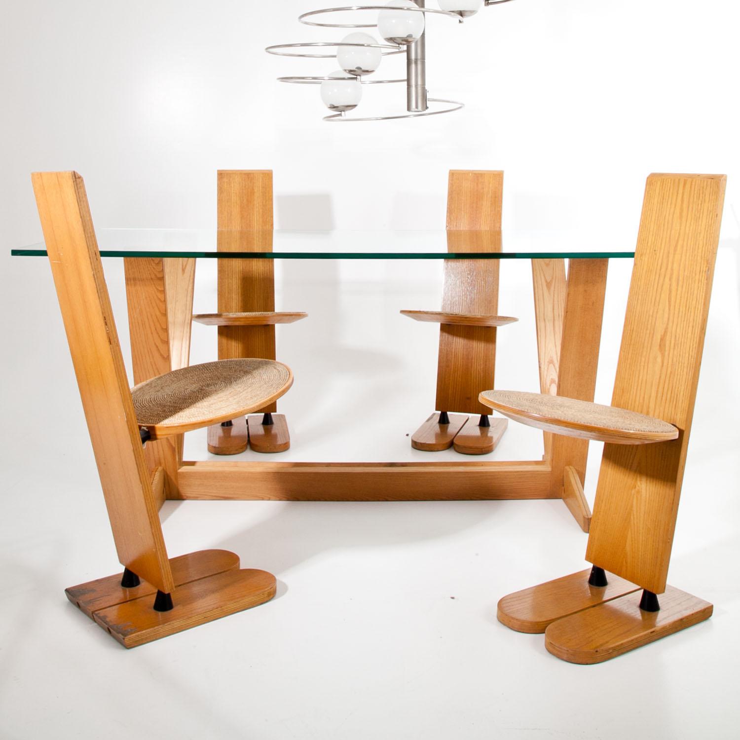 “Pala” Dining Chairs and Table by Gigi Sabadin for Emme, Italy, 1970s 6