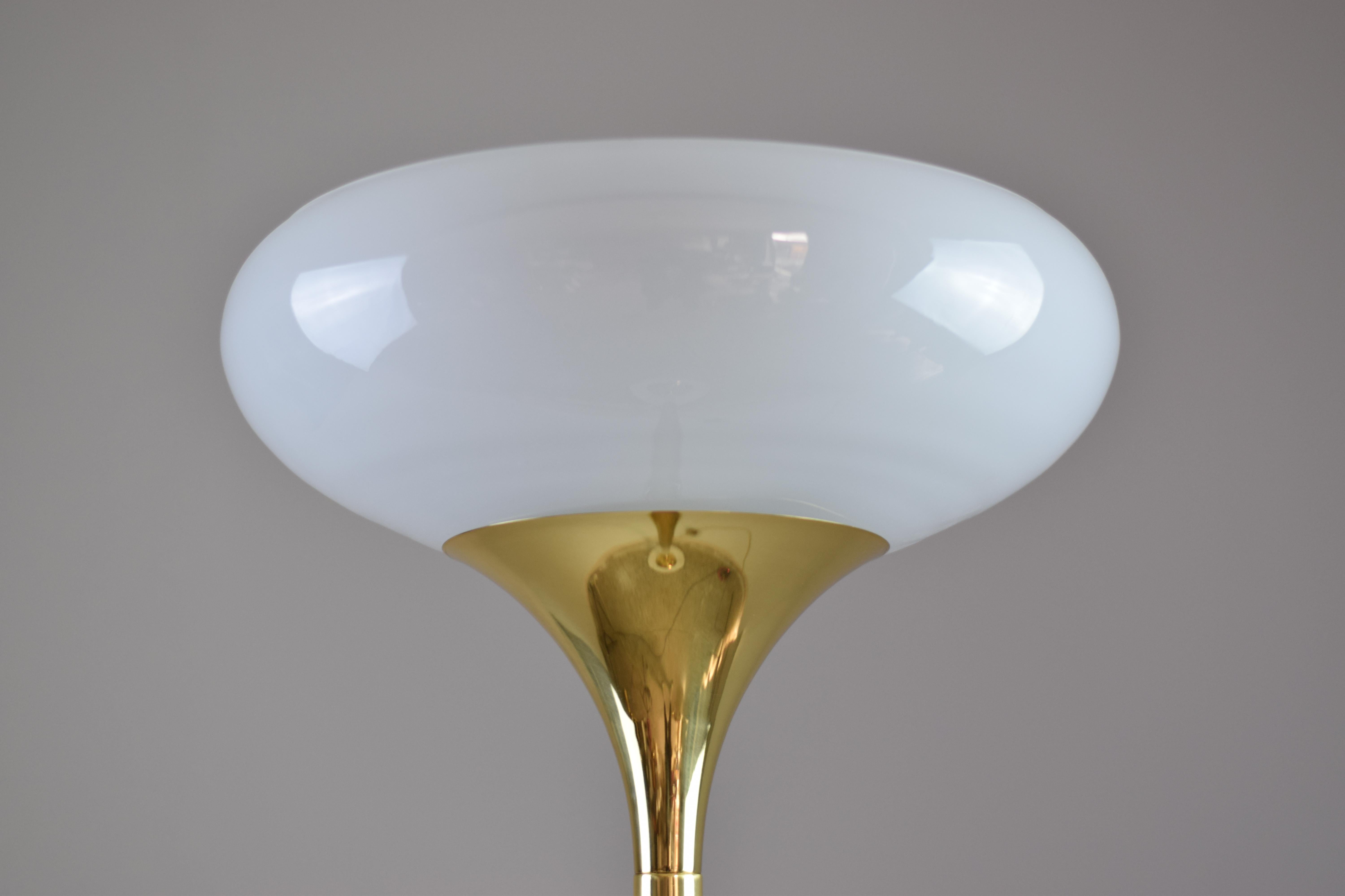 PALA-F1 Brass Glass Floor Lamp For Sale 1