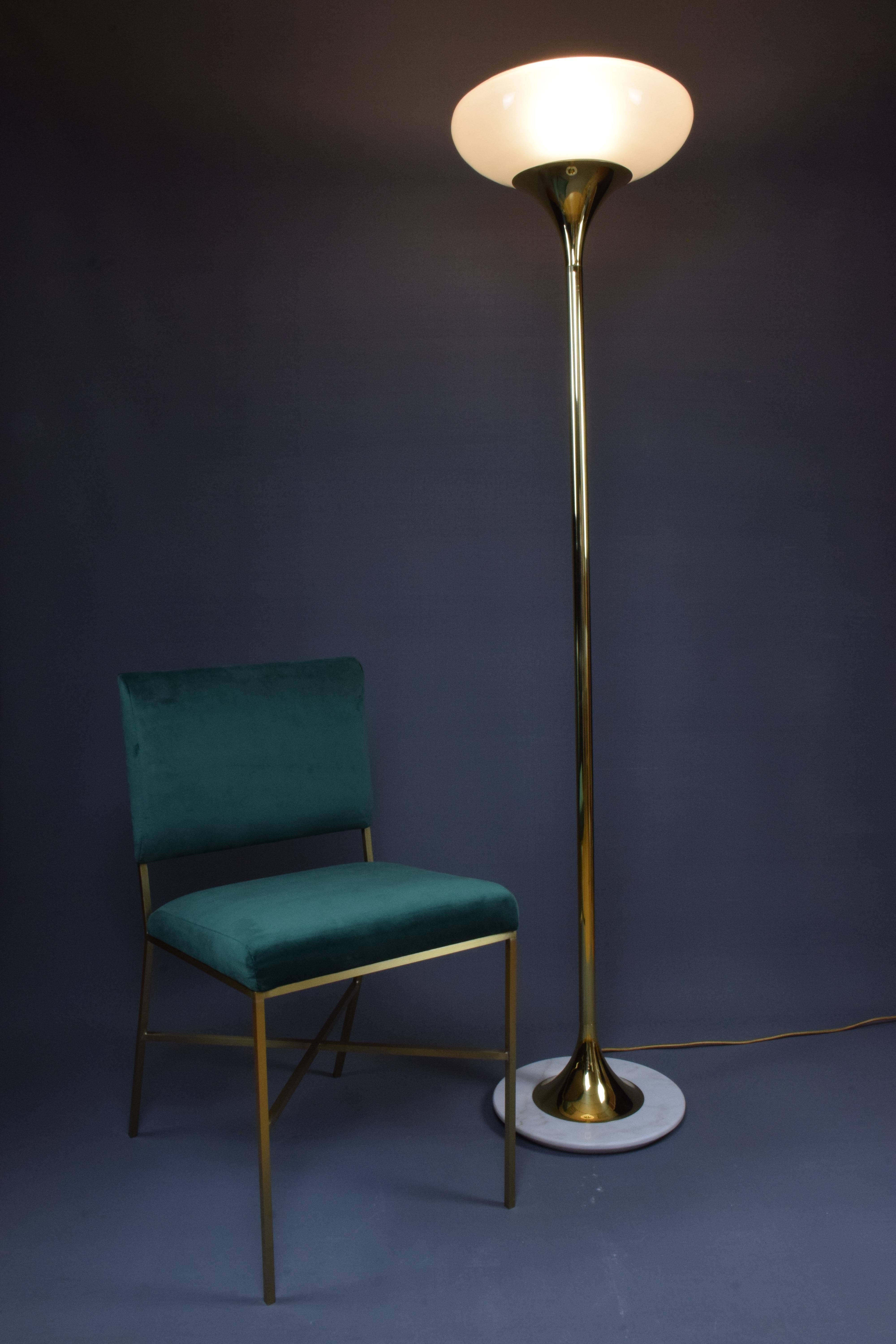 Modern PALA-F1 Brass Glass Floor Lamp For Sale