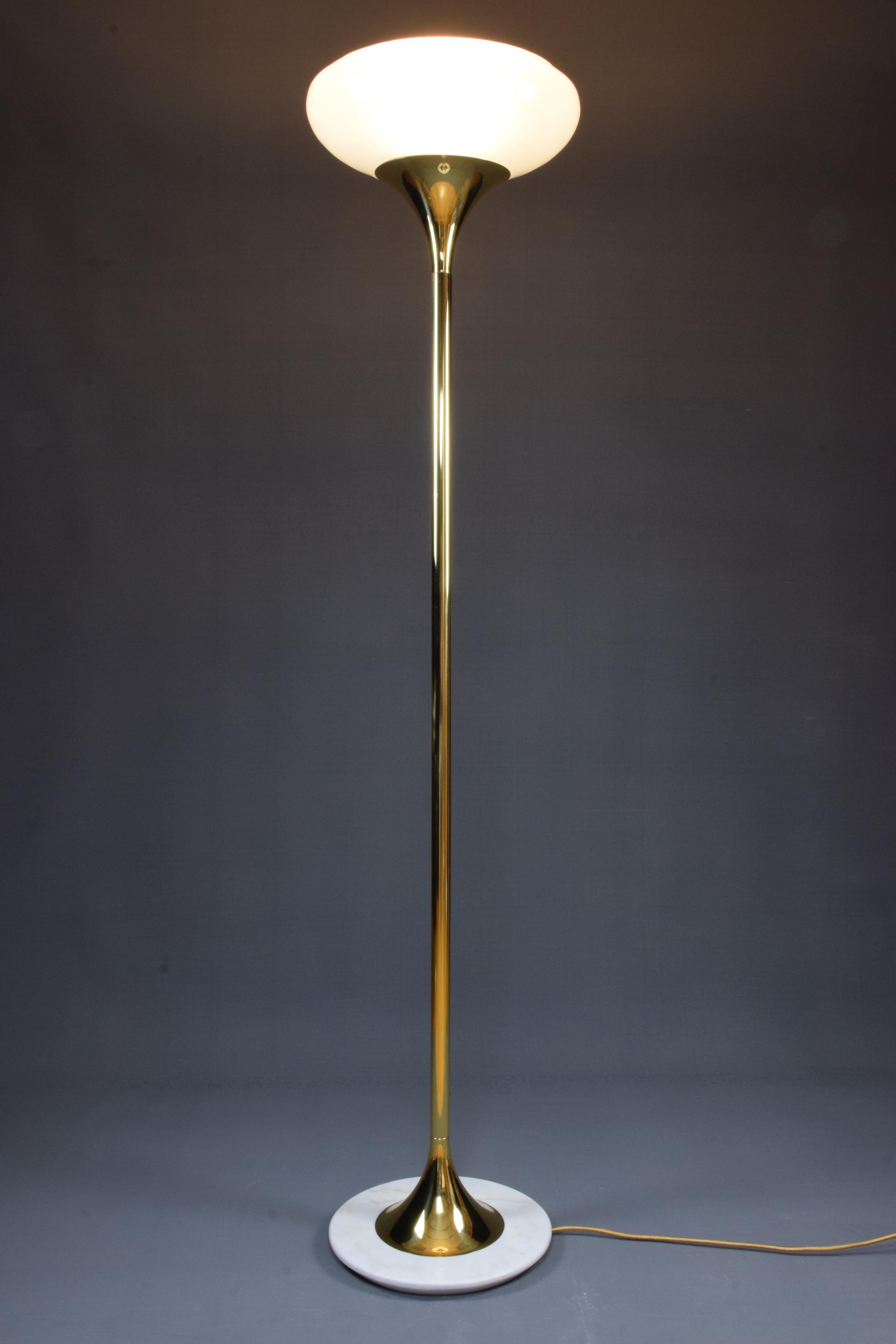 PALA-F1 Brass Glass Floor Lamp In New Condition For Sale In Paris, FR