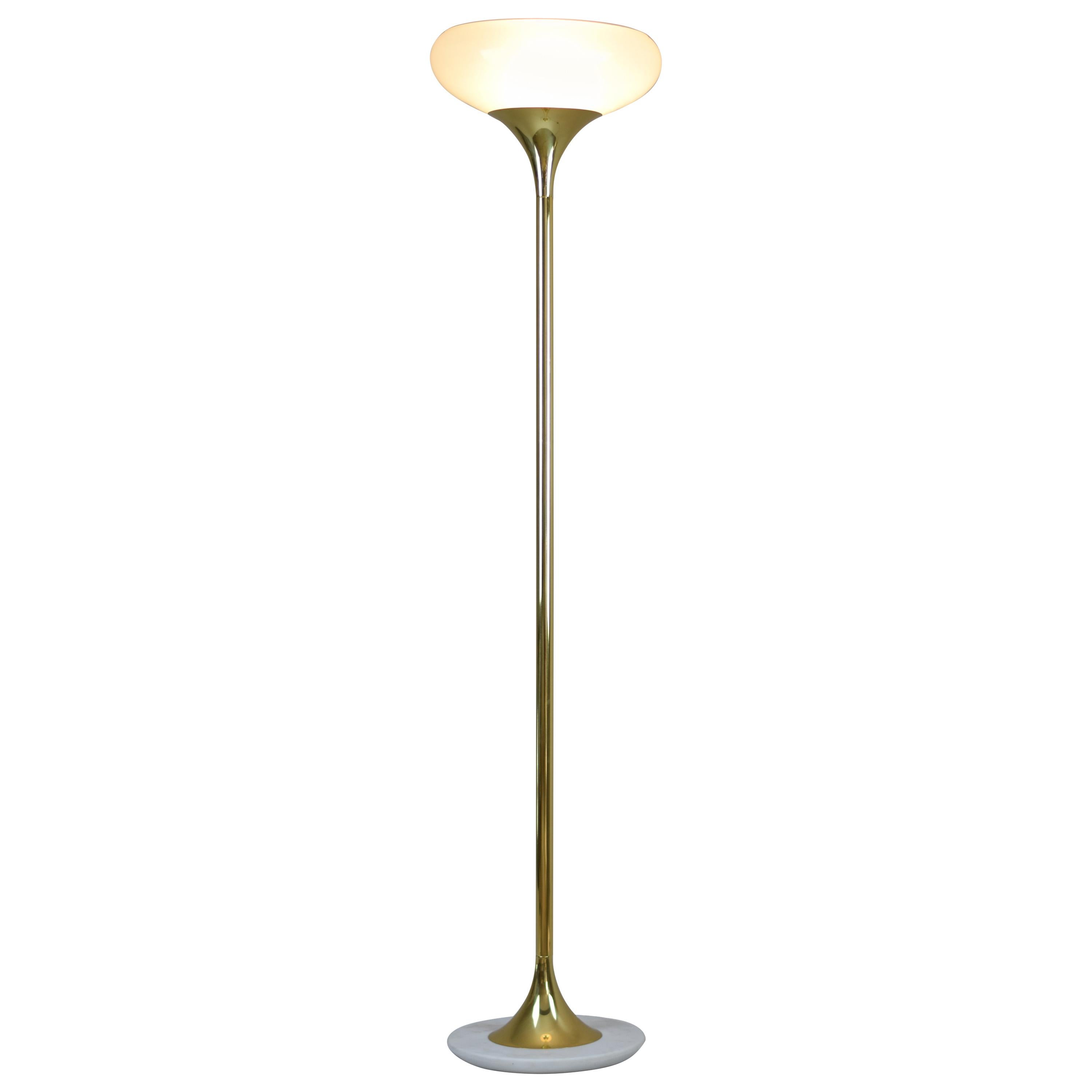 PALA-F1 Brass Glass Floor Lamp For Sale