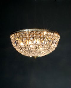 Palace 5 Lights Flush Mount in Polished Chrome and Crystal by Aggiolight