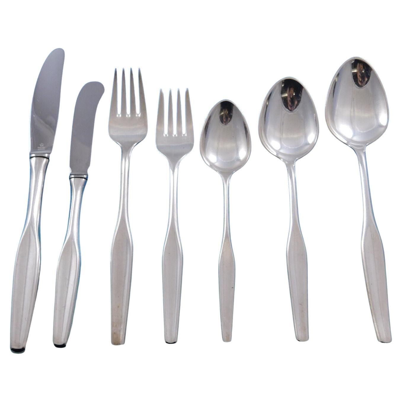 Palace by Fogh of Denmark Danish Sterling Silver Flatware Set 12 Service 88 Pcs For Sale