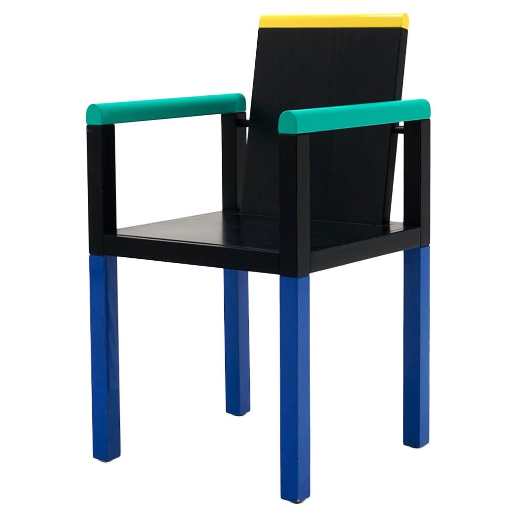 Palace Chair von George Sowden für Memphis, Milano, Blau, Grün, Gelb, Schwarz im Angebot