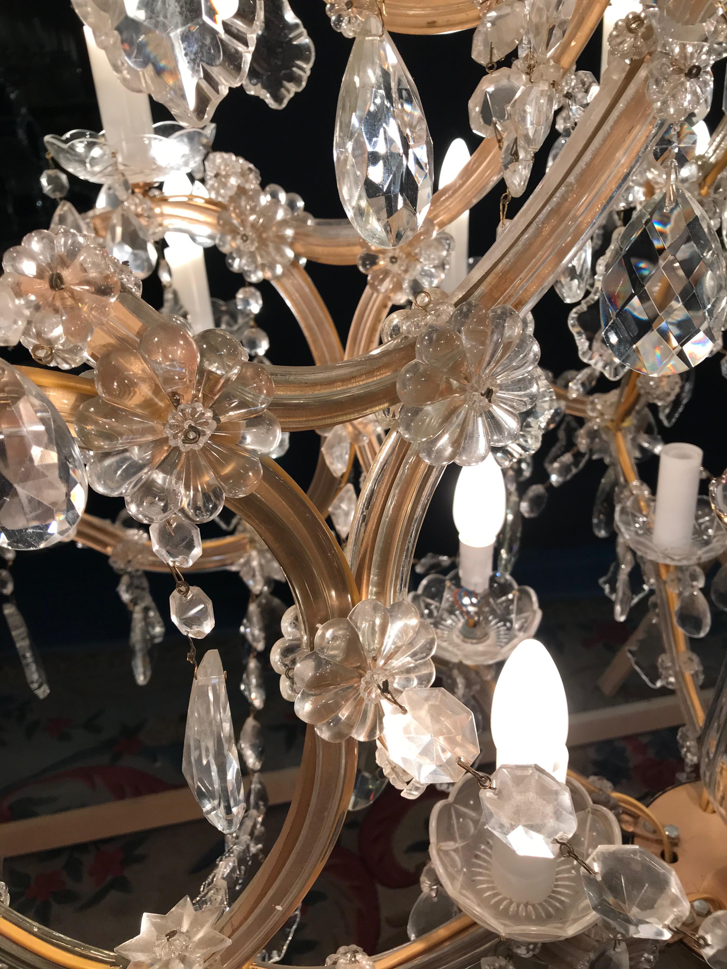 Cristal Lustre de palais de style baroque avec 36 bras de bougeoirs en cristal