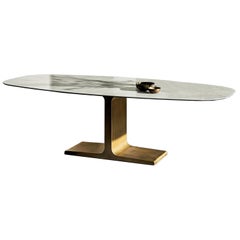 Brass/Ceramic Dining Table by Lievore Altherr, In stock in Los Angeles