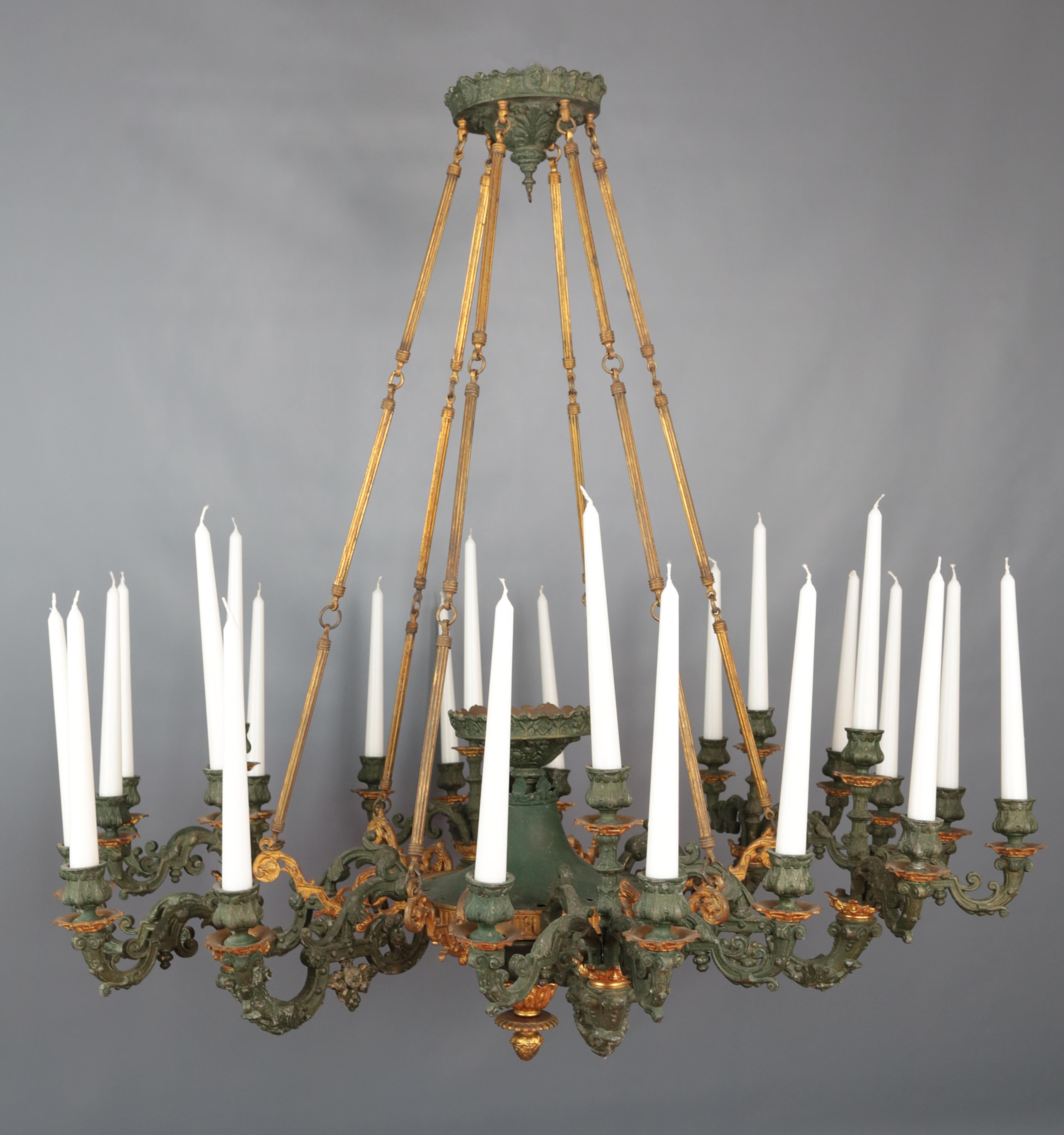 Cast Palace French Empire Chandelier 24 Candles For Sale