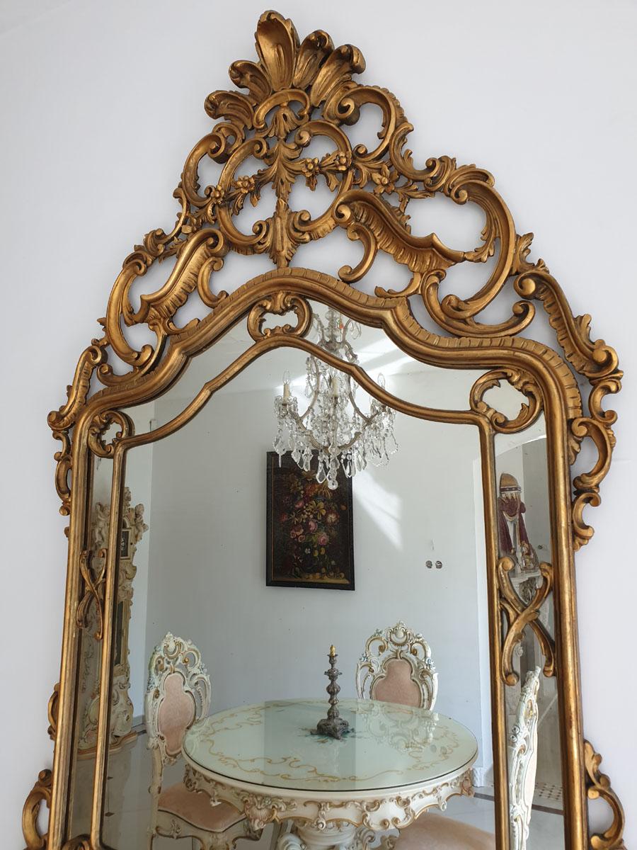 Palace Mirror Rococo Revival, Rocaille, Hand Gilded Wood In Good Condition In Liverpool, GB