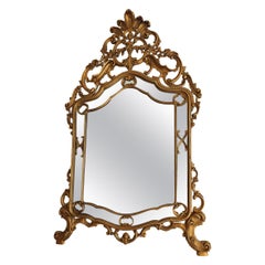 Palace Mirror Rococo Revival, Rocaille, Hand Gilded Wood