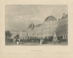 Palace of the Tuileries, Paris, Steel Engraving after Thomas Allom, circa 1845
