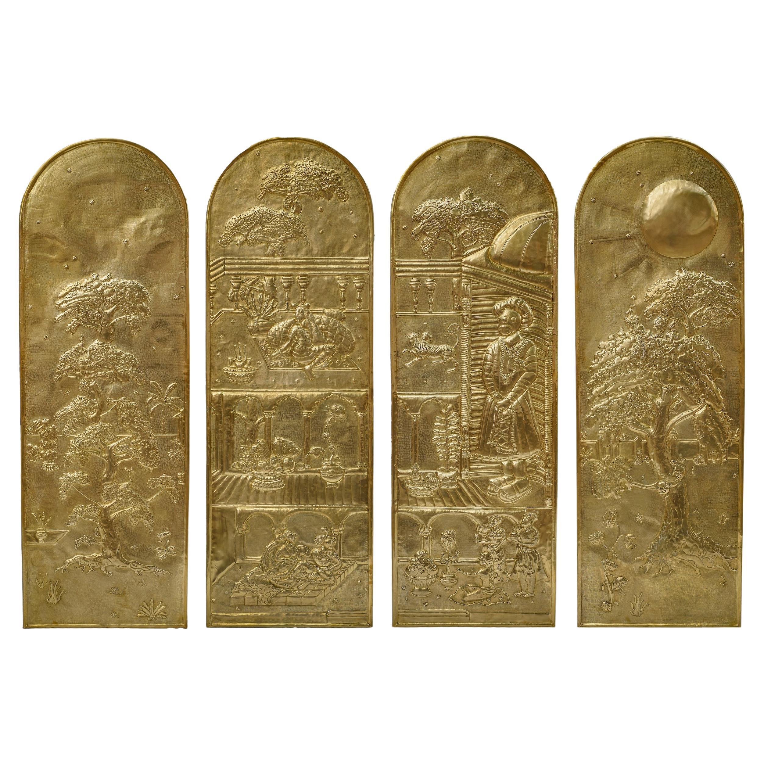 Pannello di Palazzo in Ottone Repousse