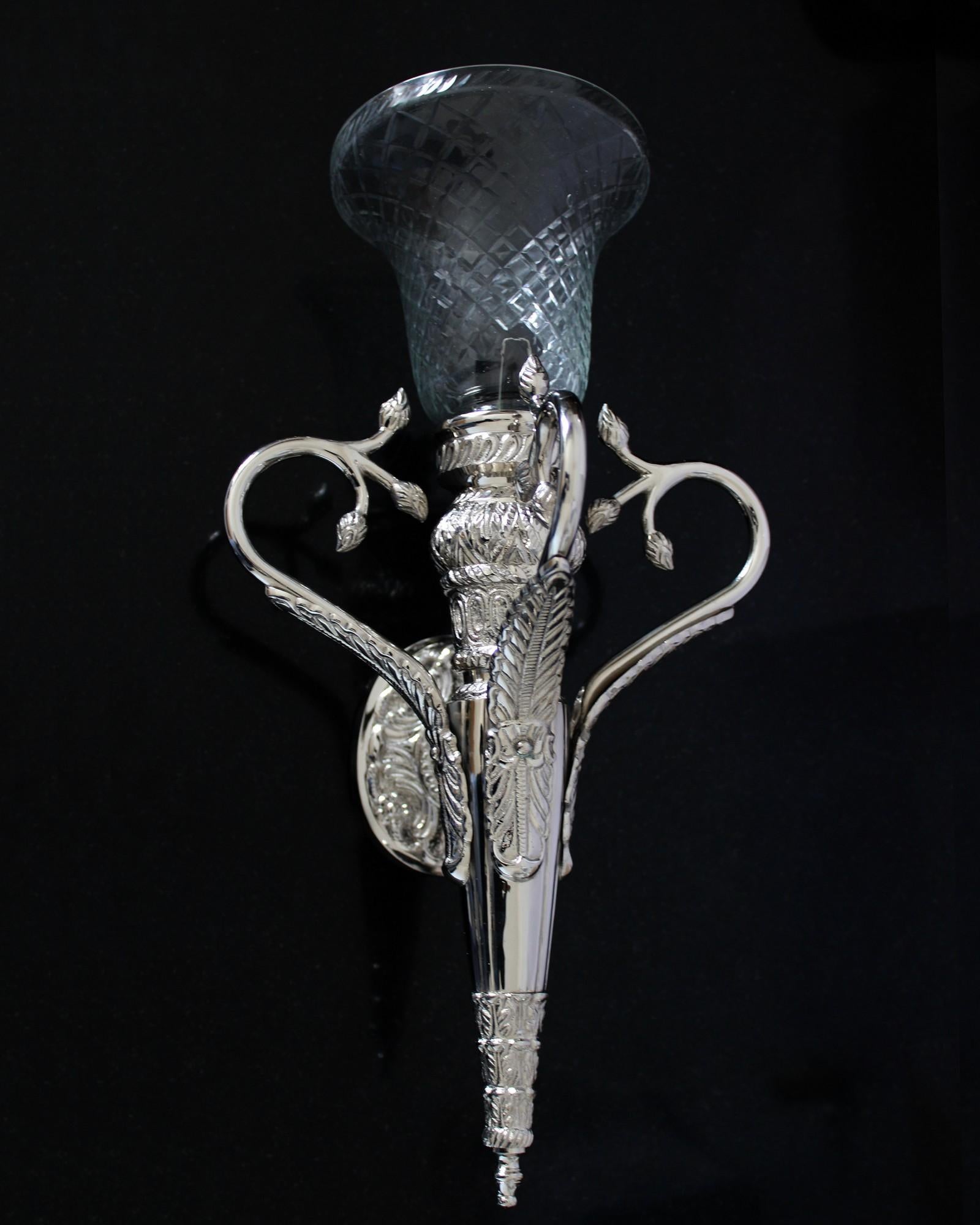 Nickel Palace Sconce Handcrafted in India by Stephanie Odegard For Sale