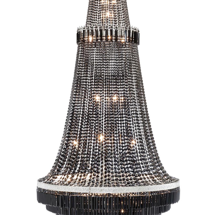 Blackened Palace Silvered Bronze Chandelier For Sale