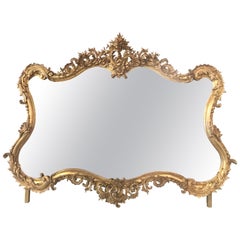 Palace Size 19th Century French Louis XV Style Carved and Gilt Wood Mirror