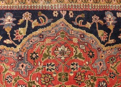 Palace Size Antique Rug Navy Field Large Medallion