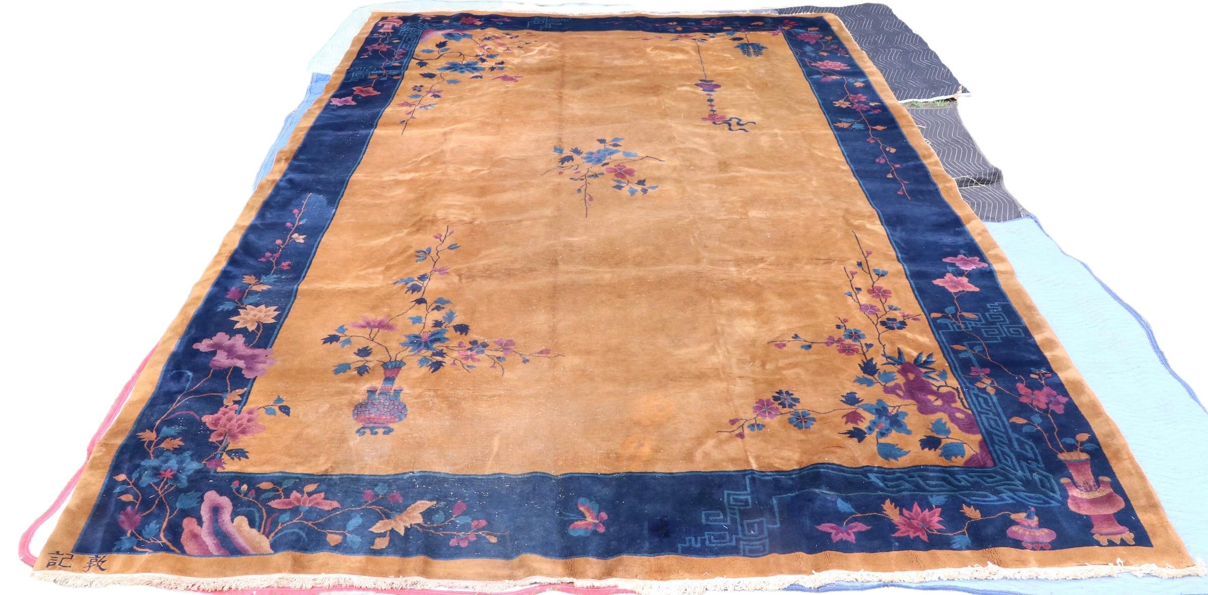 Wool  Palace Size Chinese Art Deco Rug att. to Walter Nichols ca. 1920/1930's For Sale