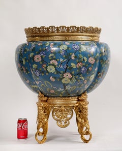 Palace Size Cloisonné Enamel Jardinière/Centerpiece attributed to F. Barbedienne