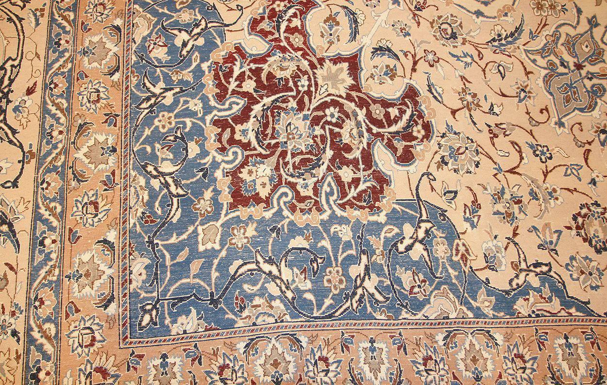 Other Palace Size Fine Silk and Wool Persian Nain Carpet. Size: 20 ft 6 in x 35 ft