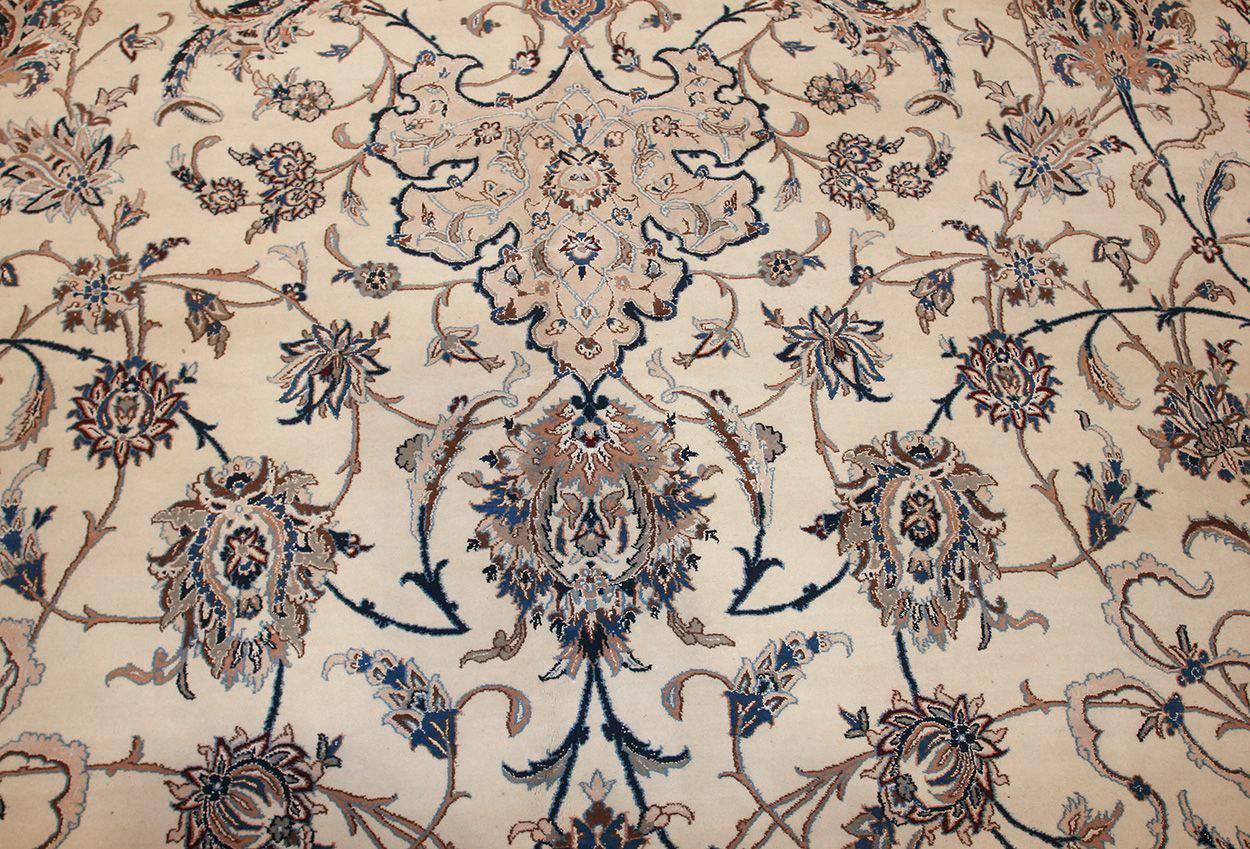 Palace Size Fine Silk and Wool Persian Nain Carpet. Size: 20 ft 6 in x 35 ft In Excellent Condition In New York, NY