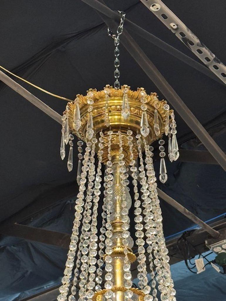 Palace Size French Empire Gilt Bronze and Crystal Chandelier For Sale 2
