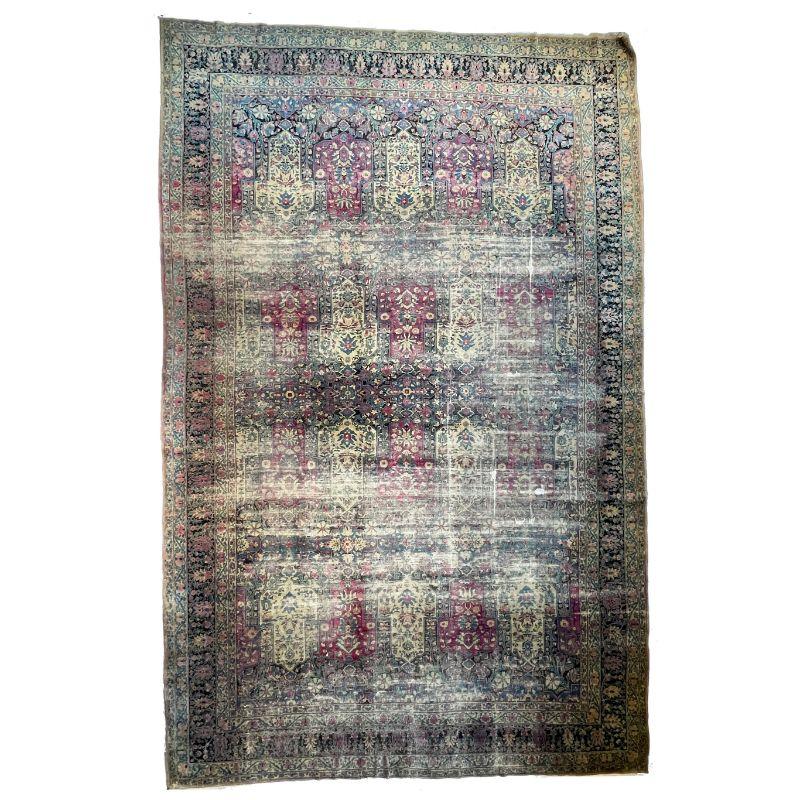 Palace Sized Antique rug

Size: 11.4 x 17.7
Age: Antique C. 1900's
Pile: Incredible age-related patina with character rich areas that have ancient touch-ups and secured 

This rug is one-of-a-kind, only one in the world, no others are