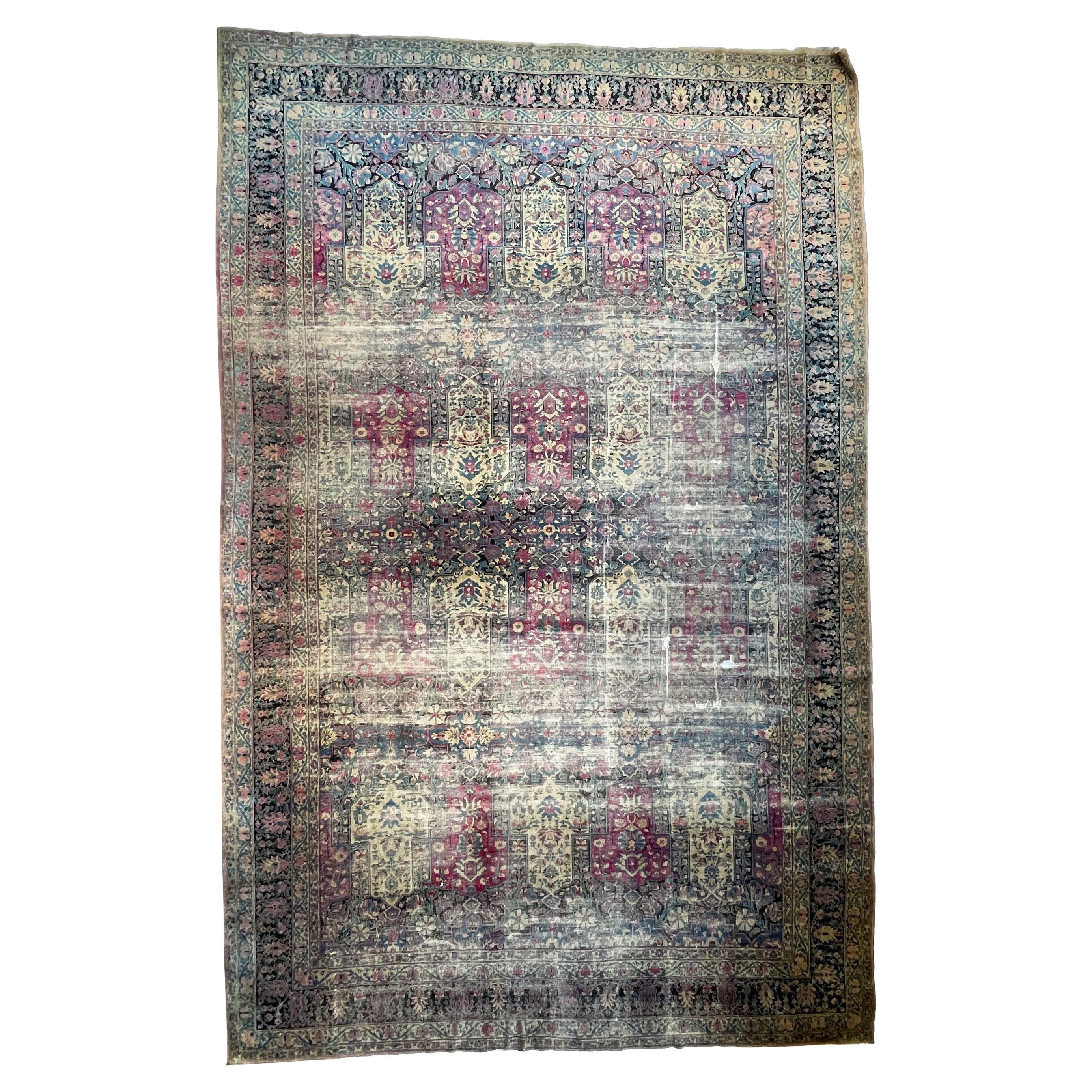 Tapis de taille Palace, inspiré des jardins, c. 1900''s