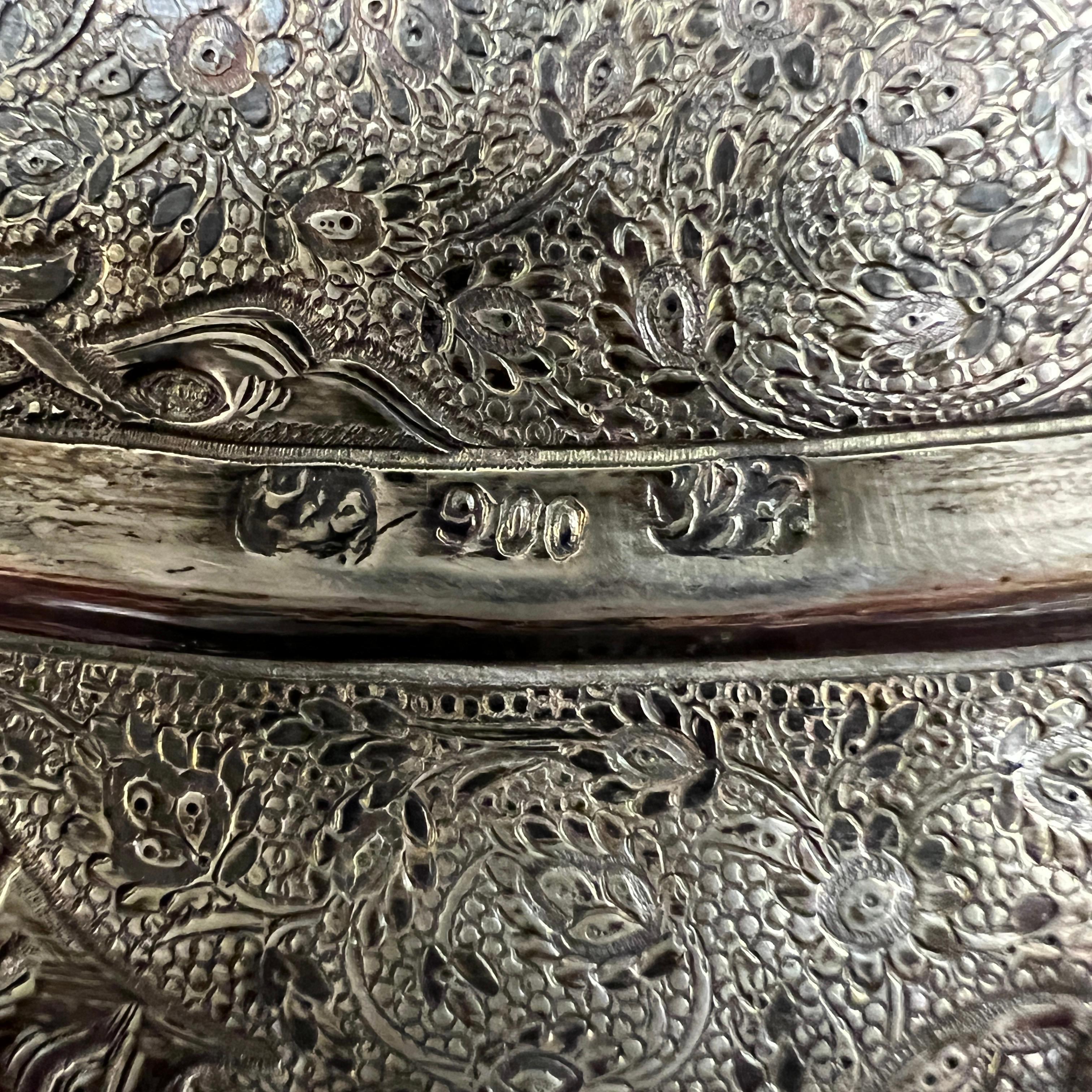 palace size Persian Repousse Silver Punch Bowl 4