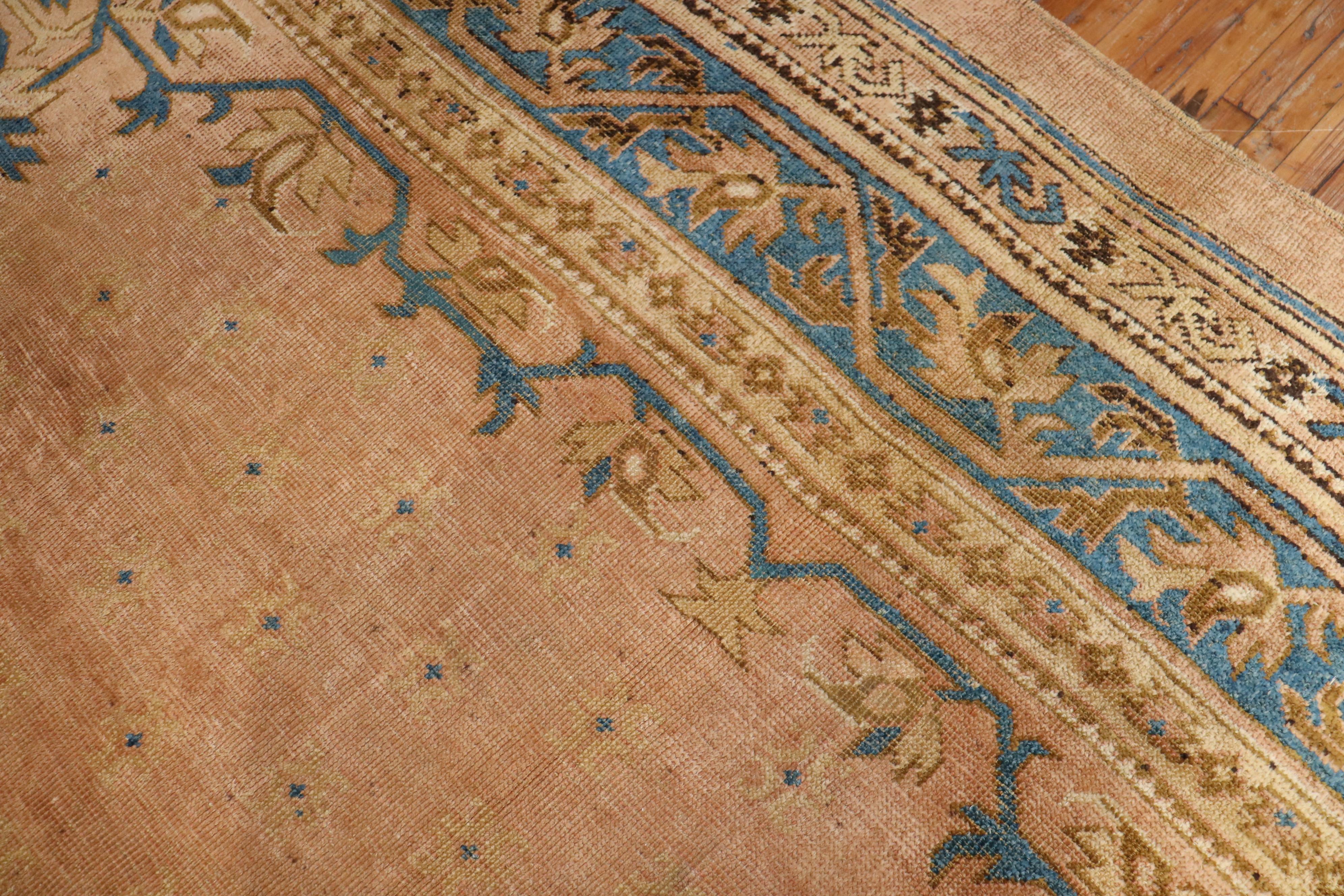 Palace Size Salmon Antique Oushak Carpet For Sale 3