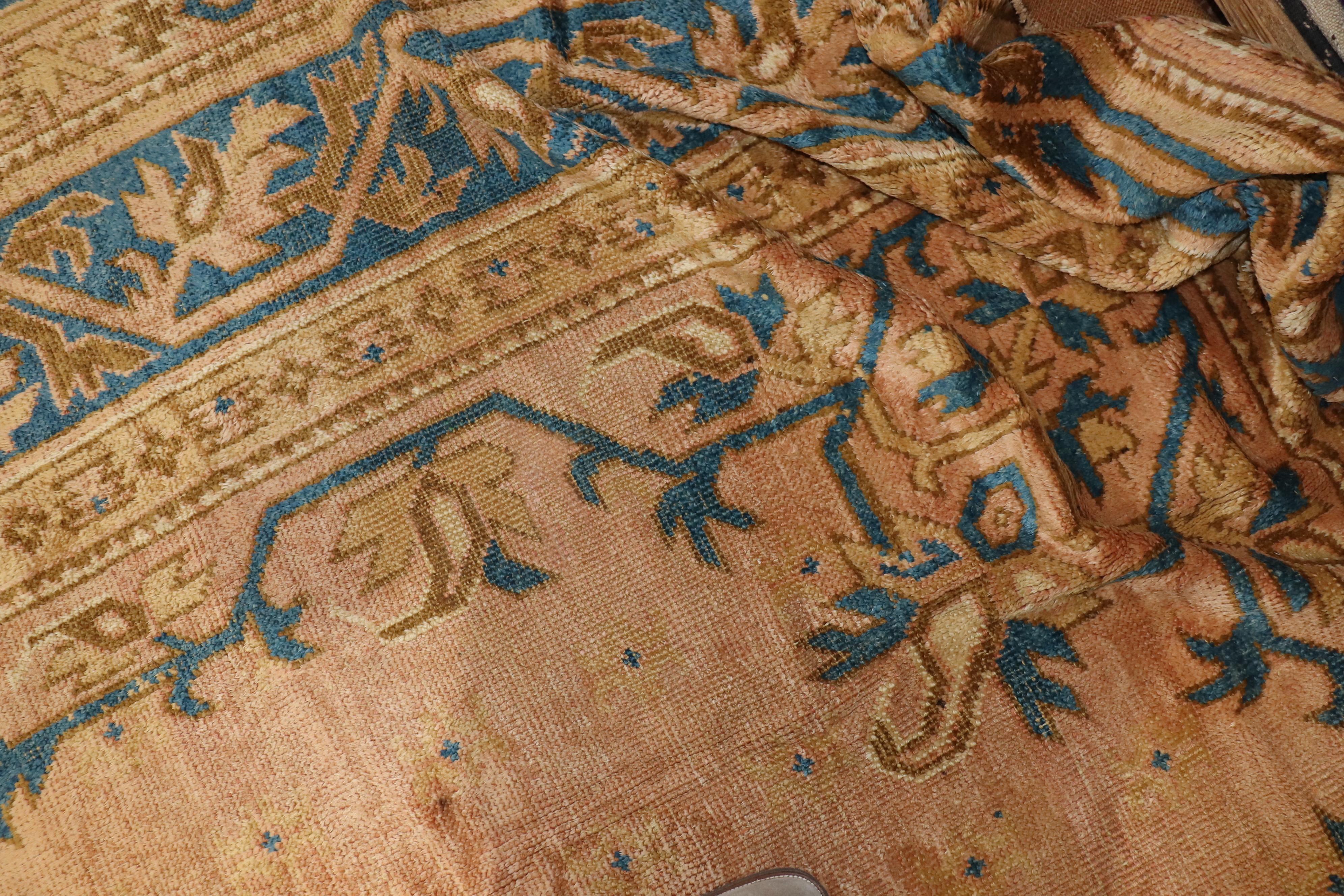 Palace Size Salmon Antique Oushak Carpet For Sale 4