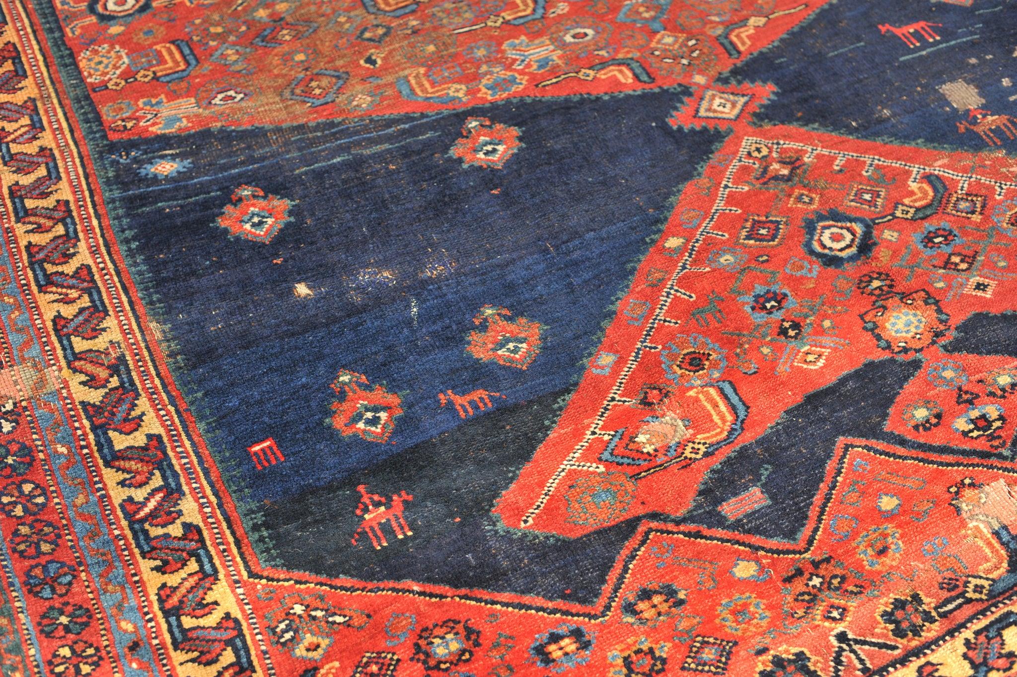 Hand-Knotted Palace Size True Kelleh Nomadic Karabagh Caucasian or Southwest Persian Rug For Sale